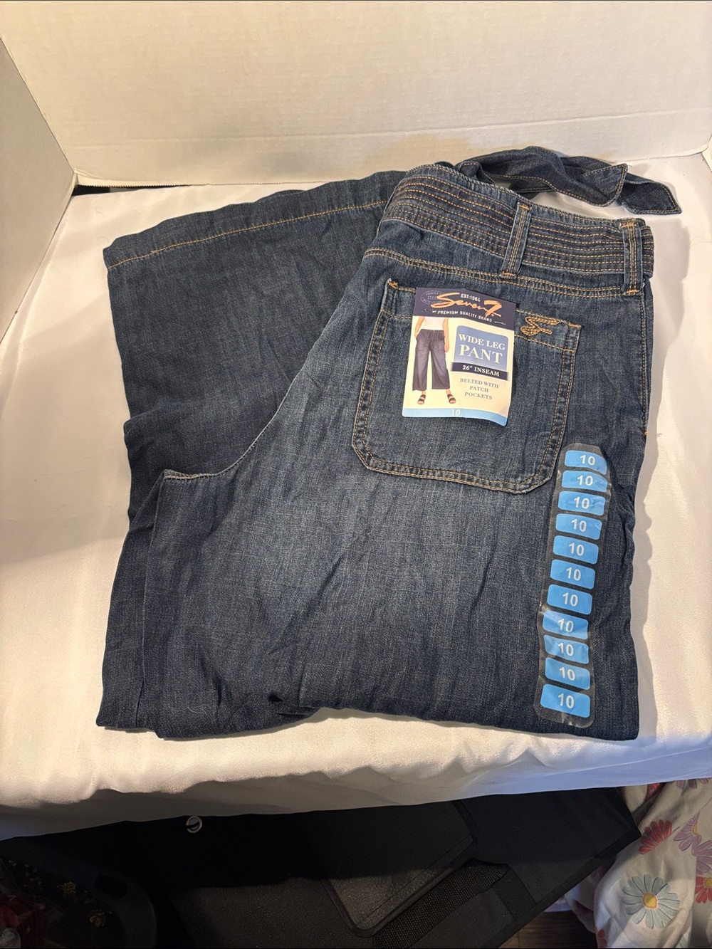 Seven7 Men's Relaxed Wide-Leg Jeans in Dark Blue Denim